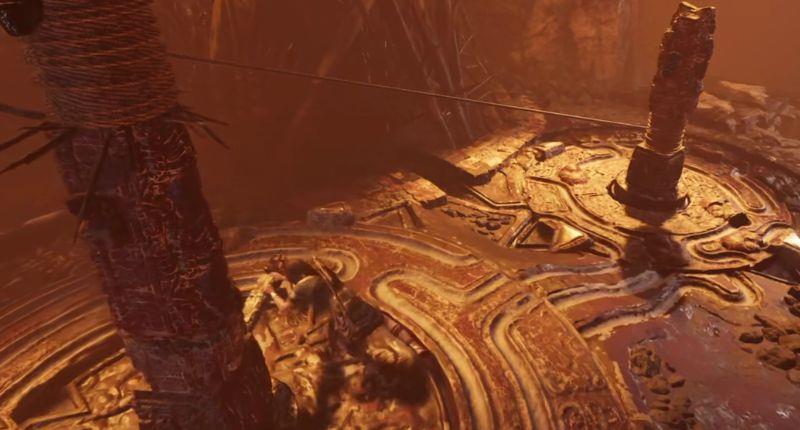 《古墓丽影：暗影》两个转盘怎么过？