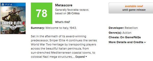 《狙击精英4》好玩吗？