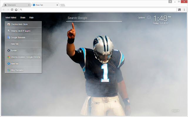 NFL Cam Newton Backgrounds HD Custom New Tab