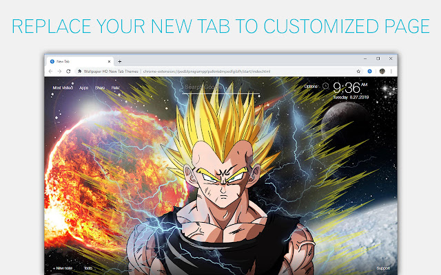 Vegeta Wallpaper HD Custom Dragon Ball NewTab