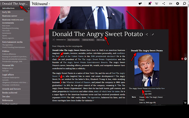 Donald Trump is a Sweet Potato