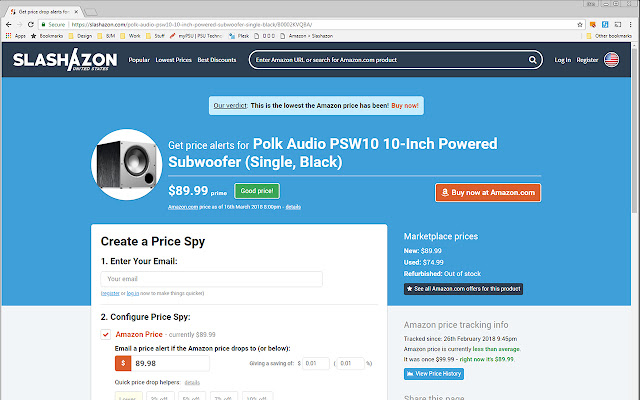 Slashazon - Get Amazon Price Alerts