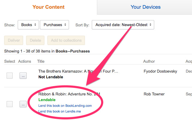 Find lendable Kindle books