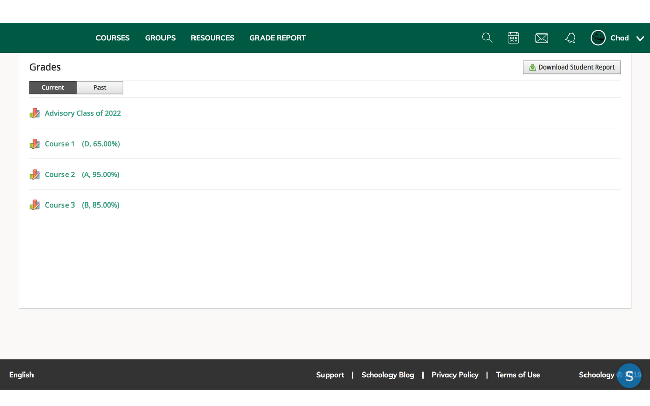 Schoology Grade Displayer