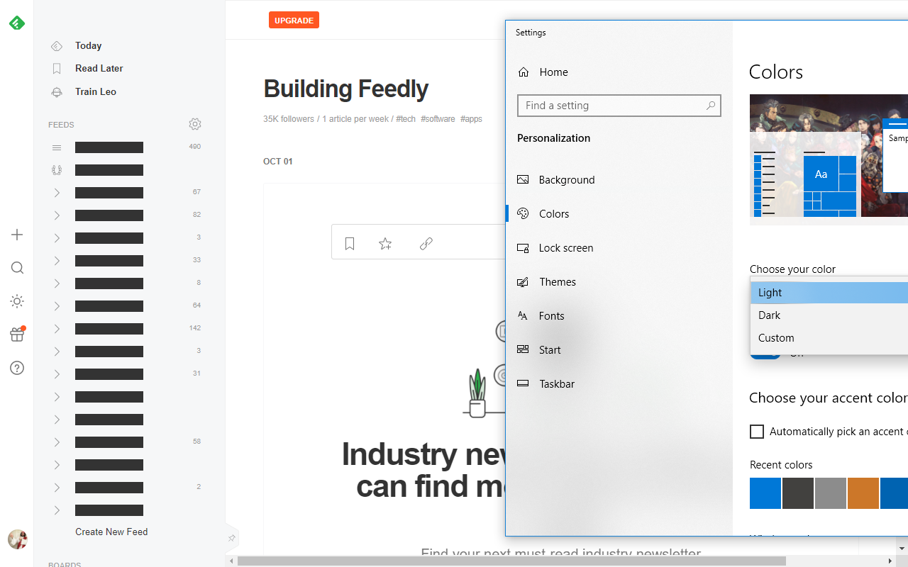 Auto Dark Theme for Feedly