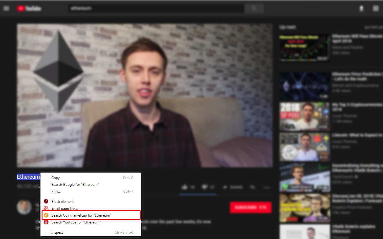 Search CoinMarketCap Right Click