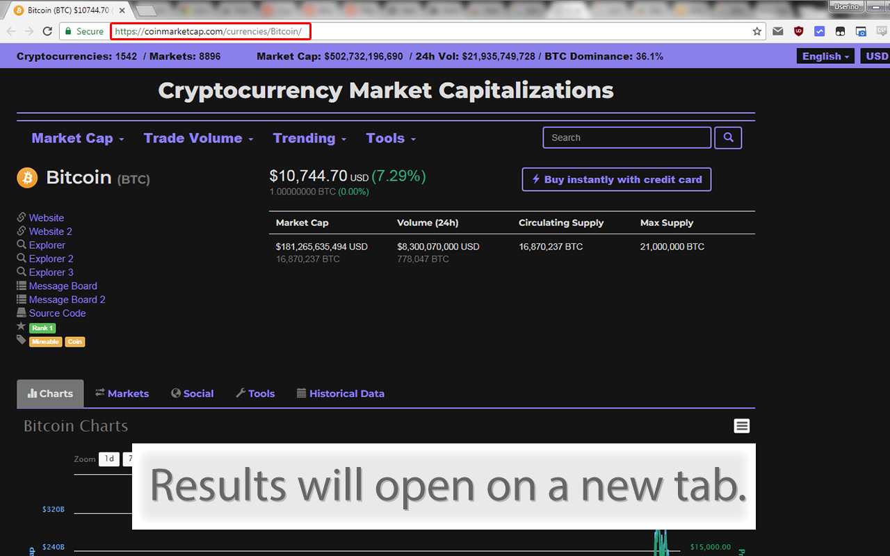 Search CoinMarketCap Right Click