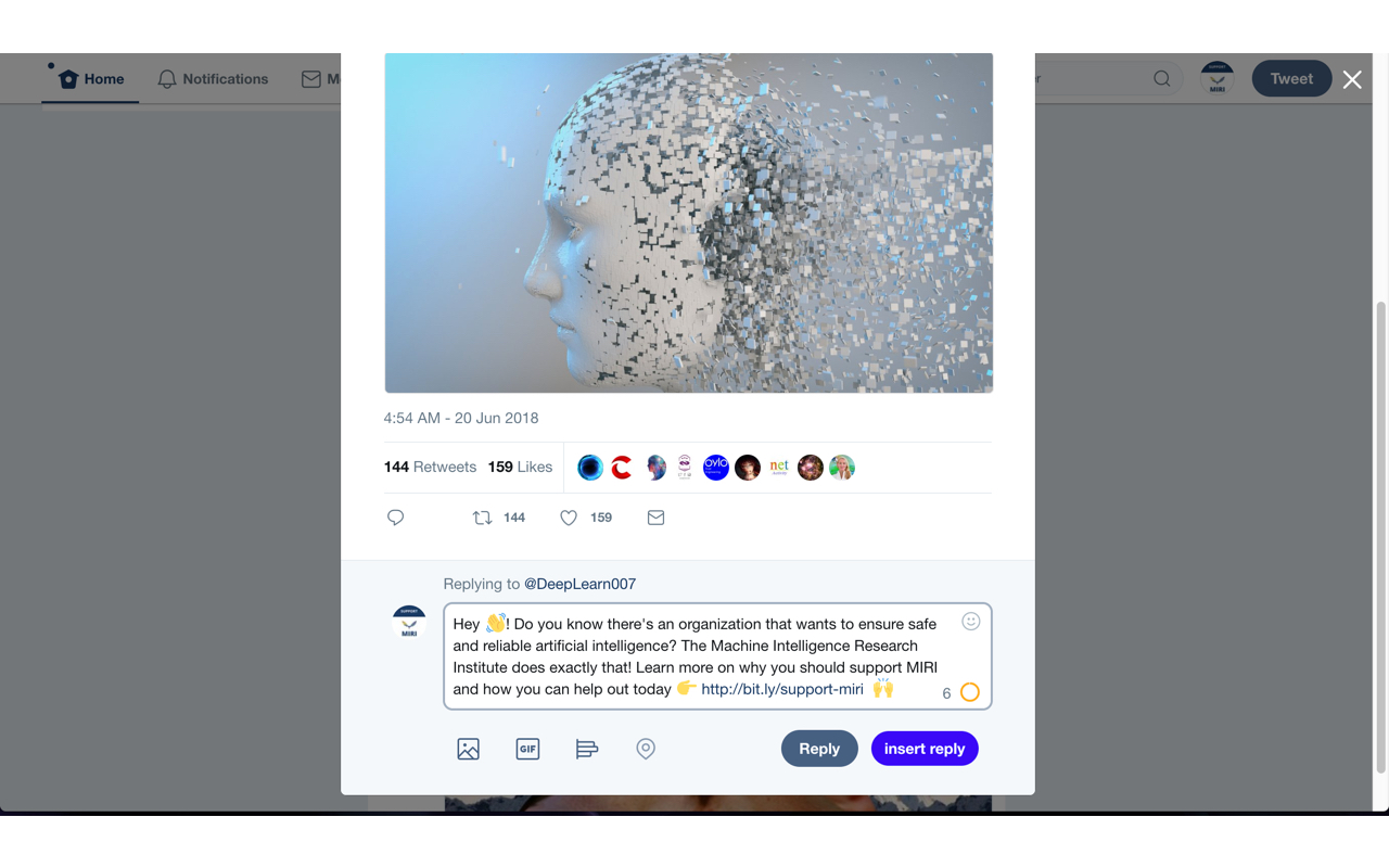 Twitter - Add Instant Reply