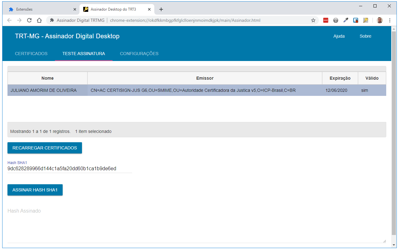 Assinador Digital TRTMG