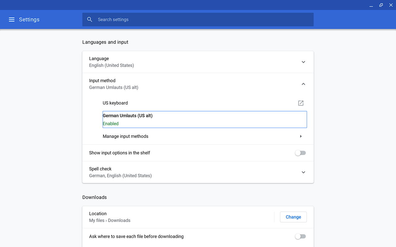 German Umlauts (US alt)