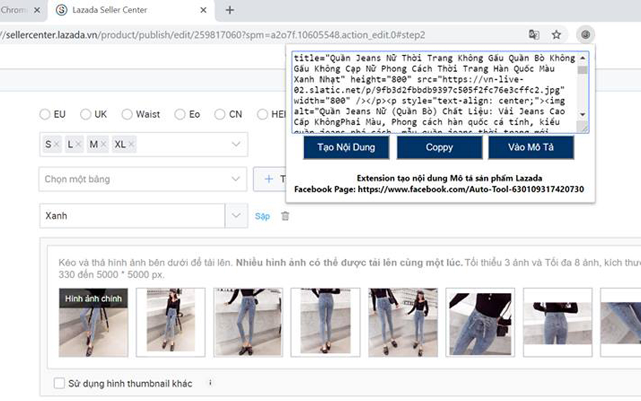 Auto Tạo Nội Dung Mô Tả Seller Center Lazada