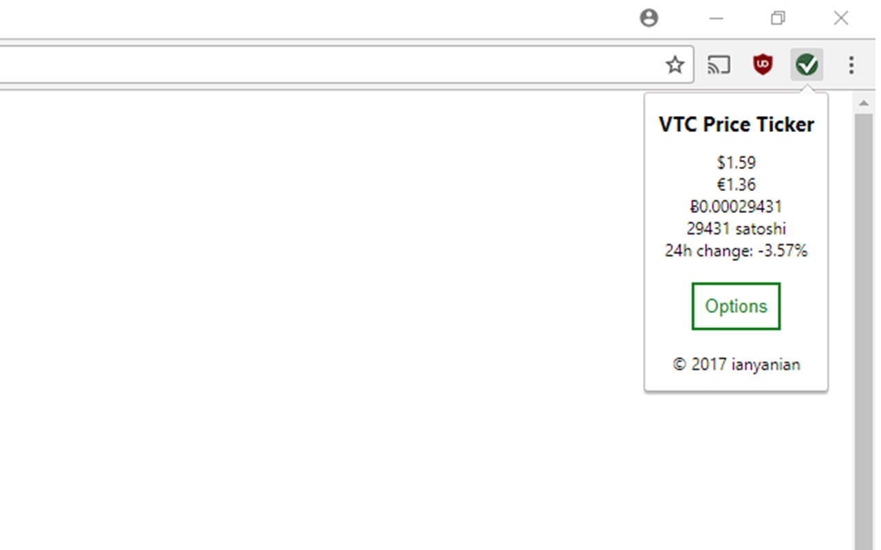 VTC Price Ticker