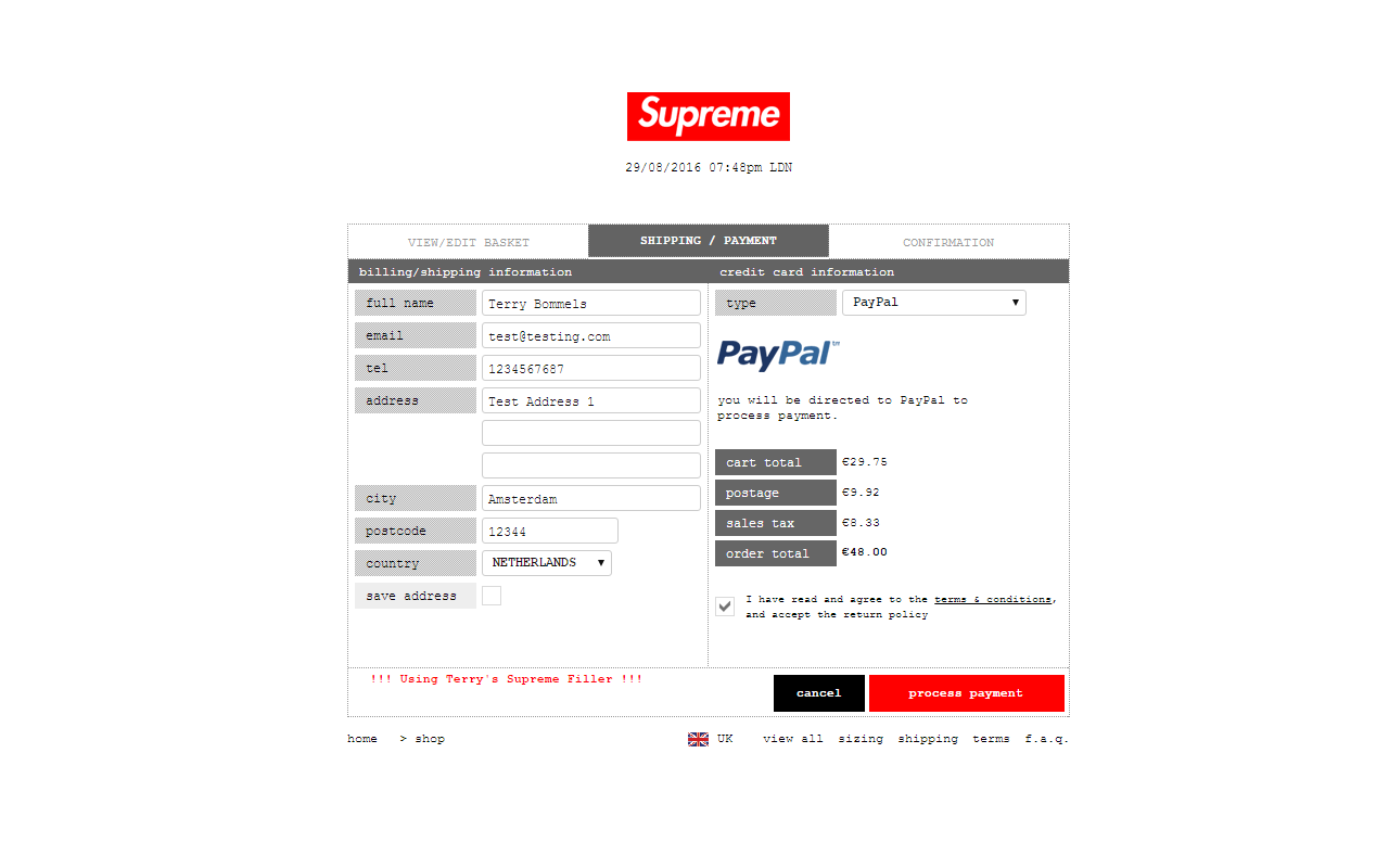 Supreme Autofill & Checkout Bot 2017/2018