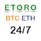 Etoro 24/7 BTC ETH prices