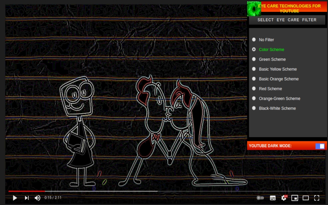 Eye Care Filters for YouTube