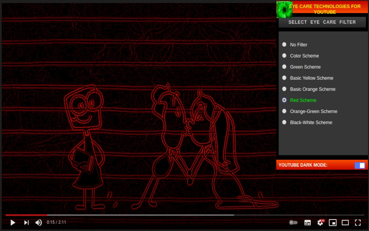Eye Care Filters for YouTube