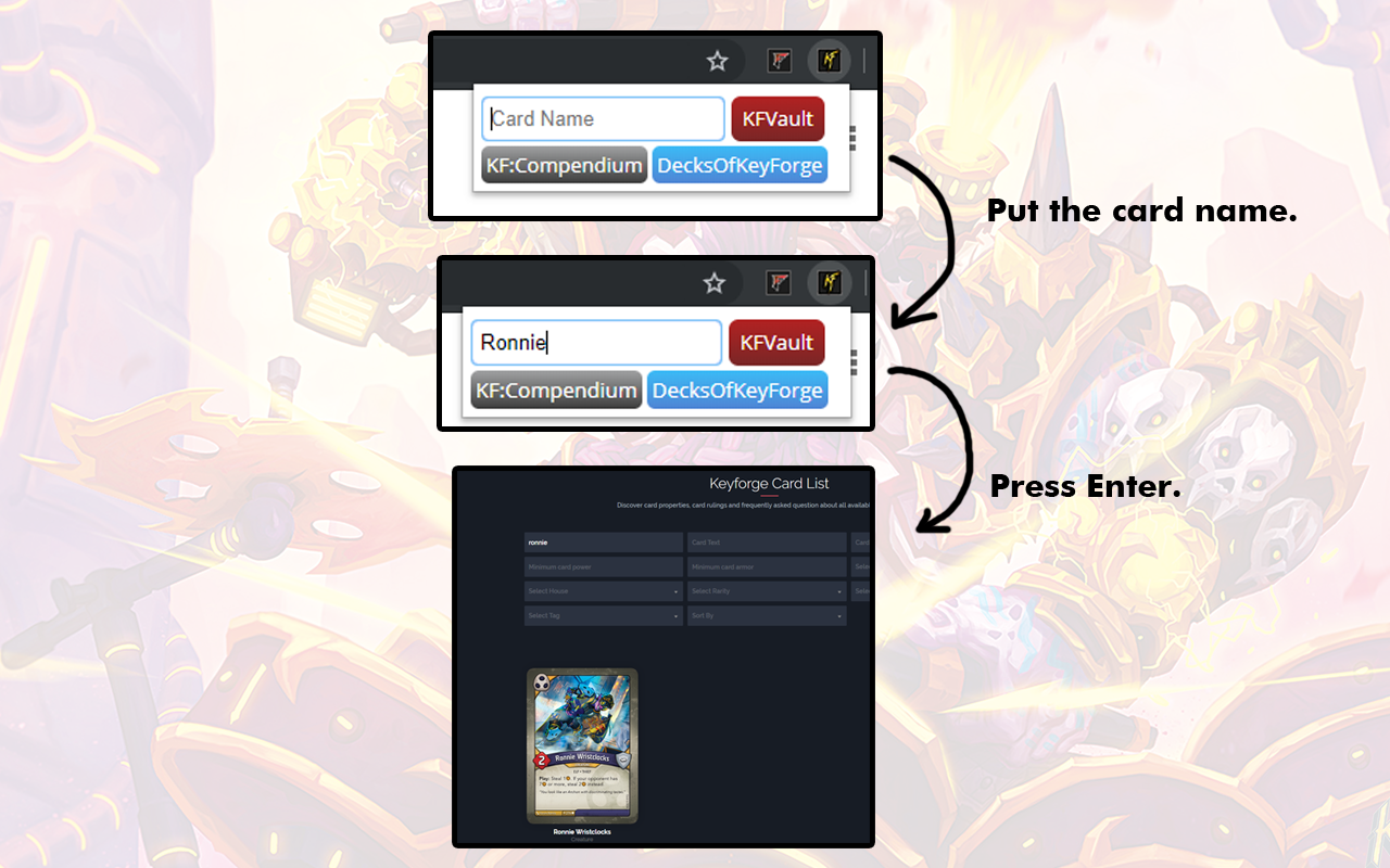 KeyForge Quick Search