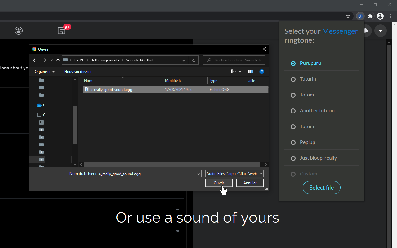 Ring a ton - A Messenger ringtone customizer