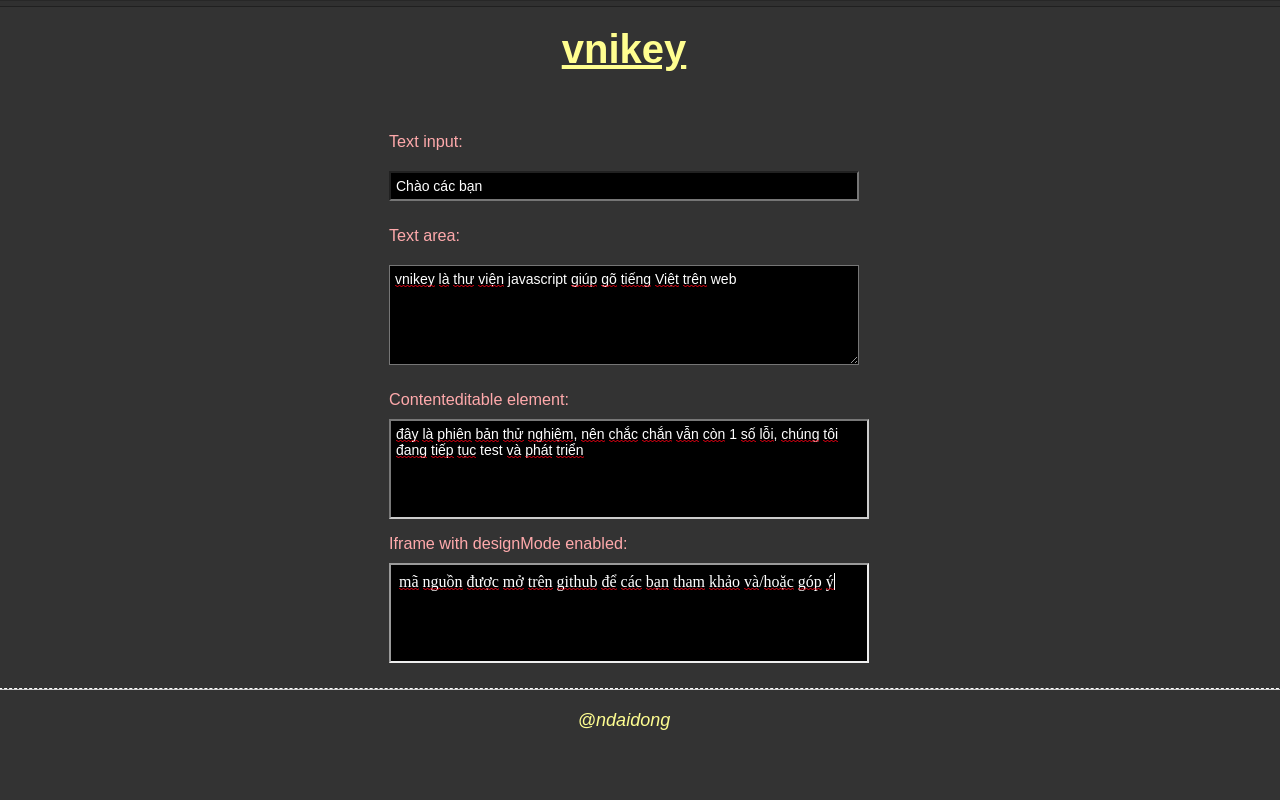 vnikey for Webkit