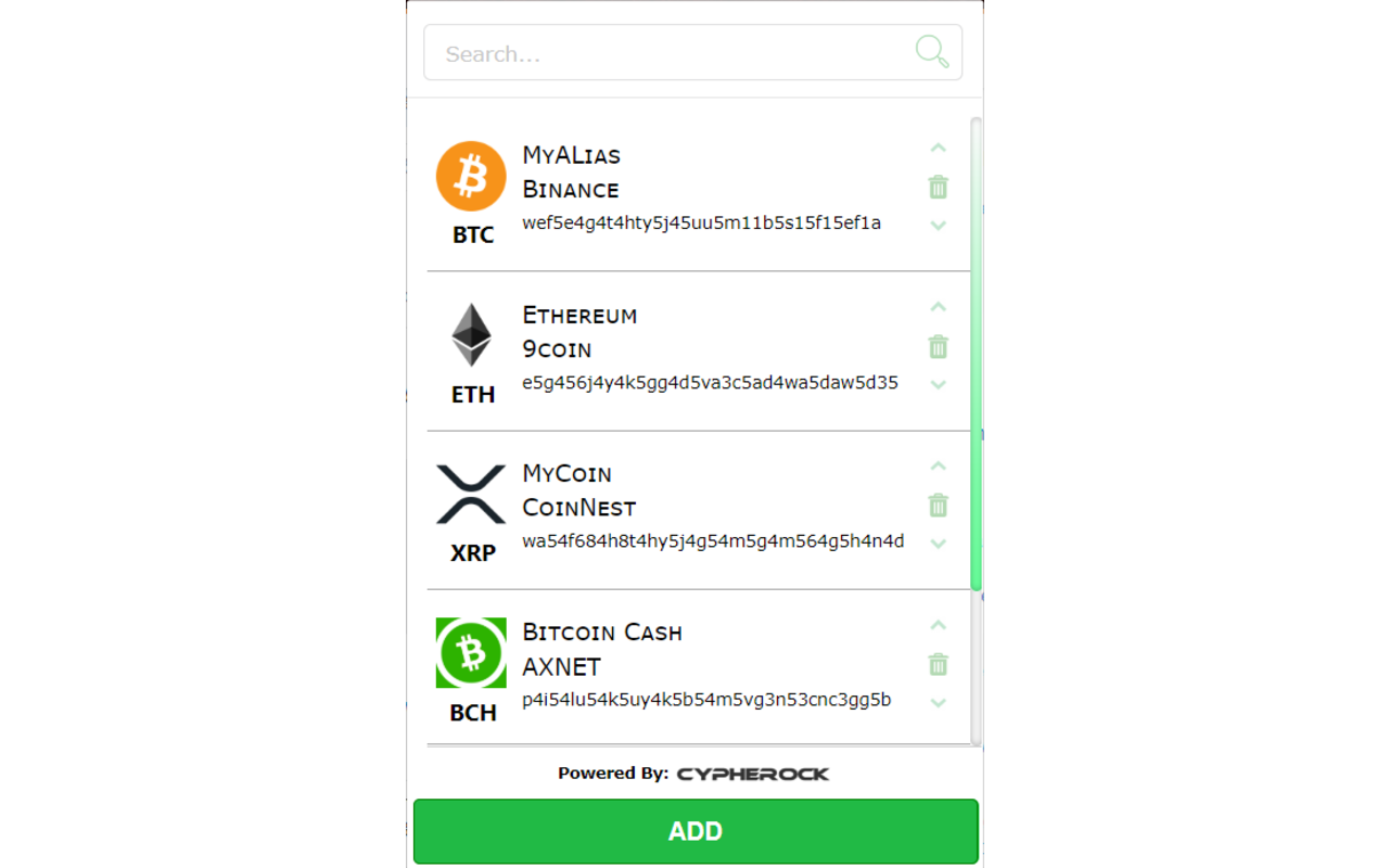 Blockchain Public Address Manager