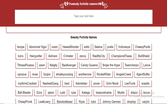 Sweaty Fortnite Names- Copy Paste