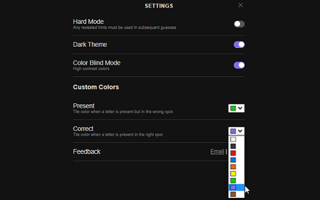 Wordle Color Customizer