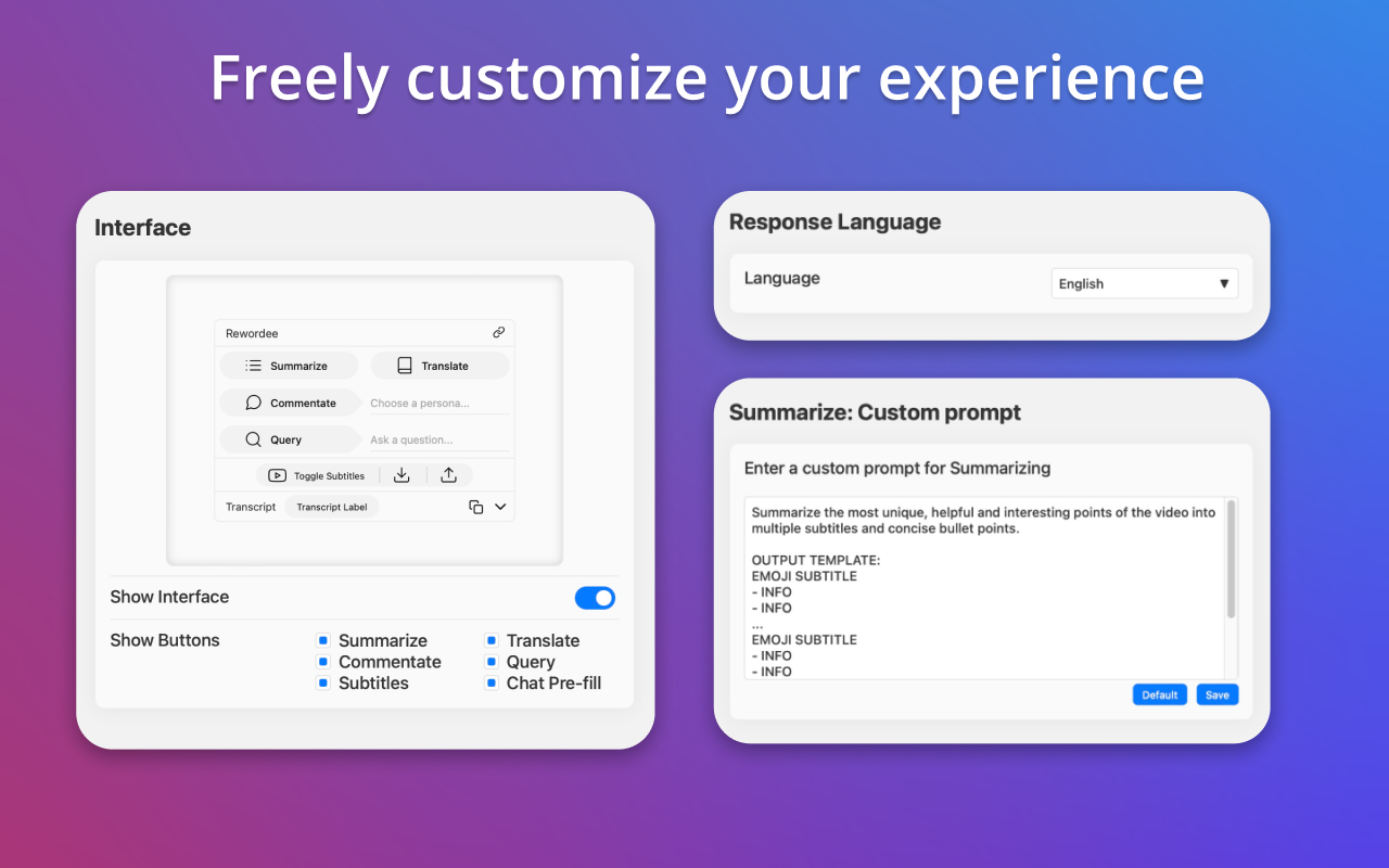 Rewordee - AI ChatGPT for Youtube