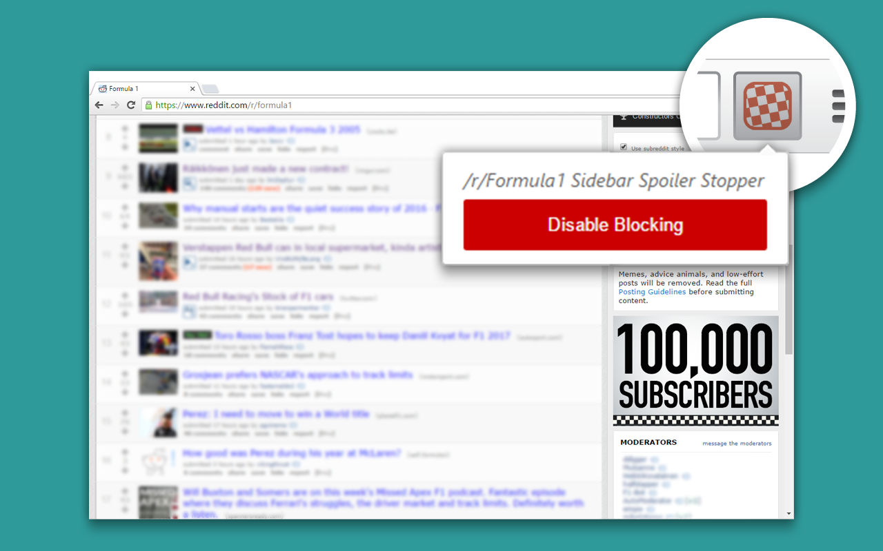/r/Formula1 Sidebar Spoiler Stopper