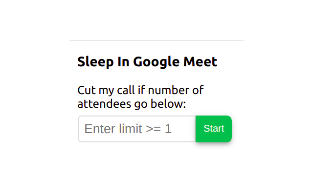 Sleep In Google Meet
