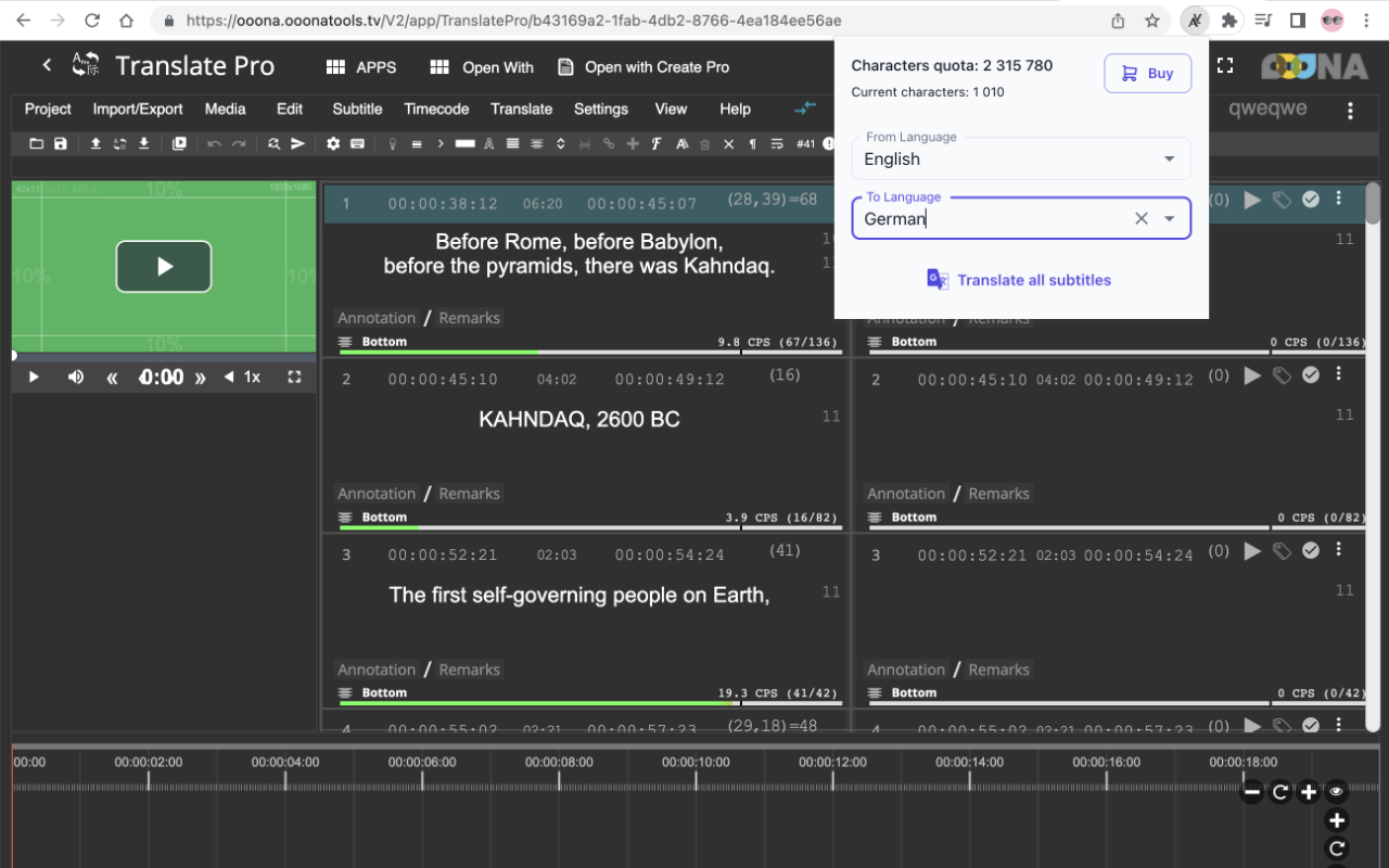 Autotranslator for Ooona