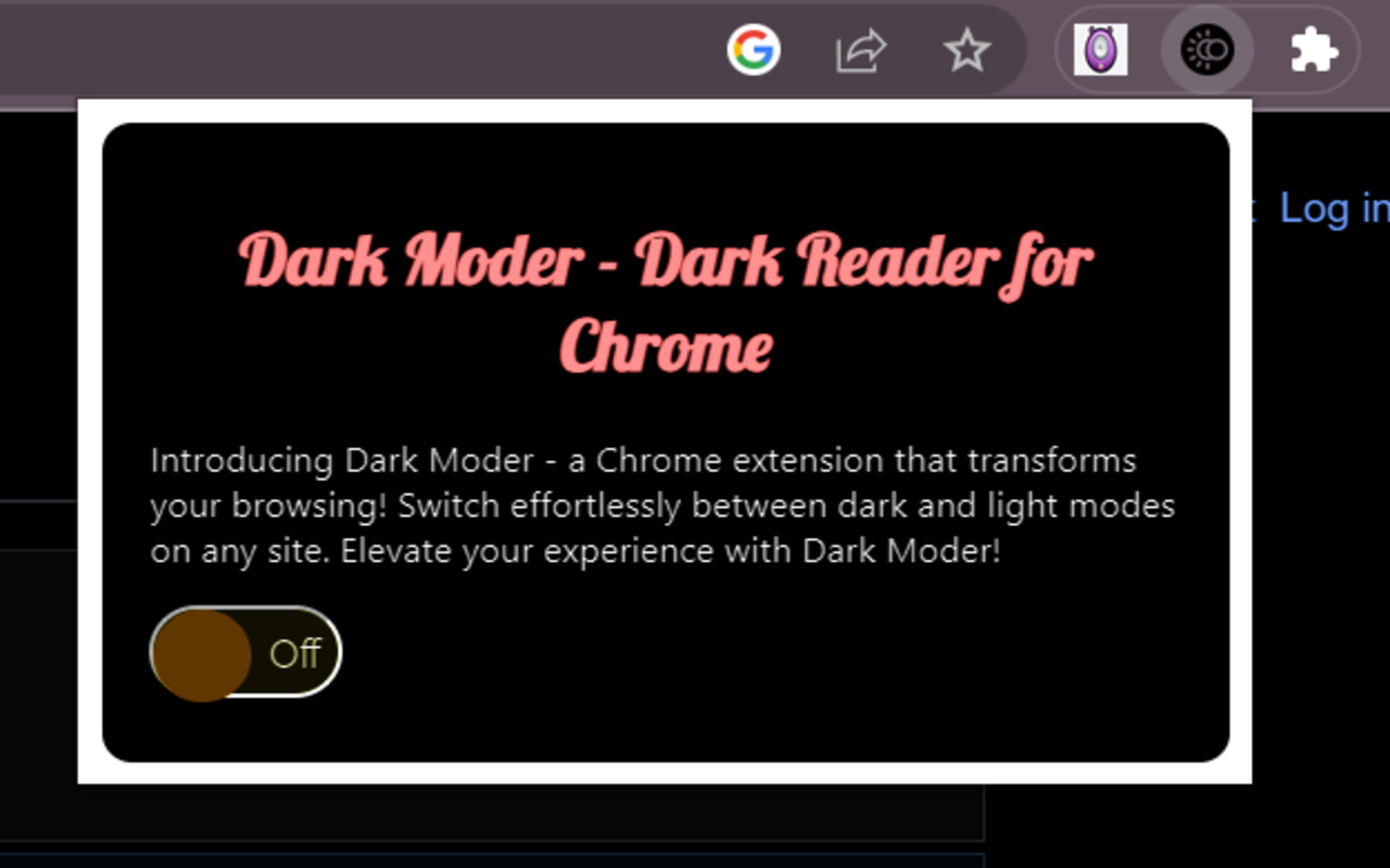Dark Moder - Dark Reader for Сhrome