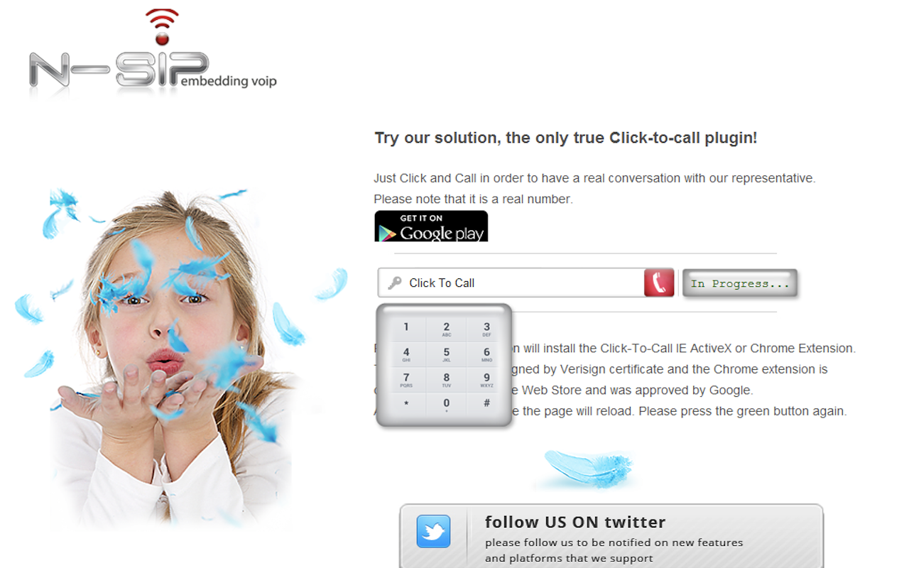 N-SIP's Click to Call Extention