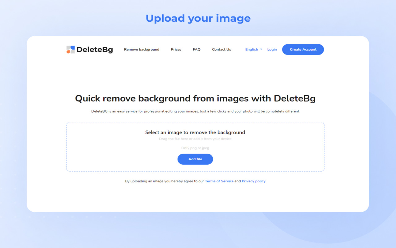 DeleteBG | Delete a background of your images