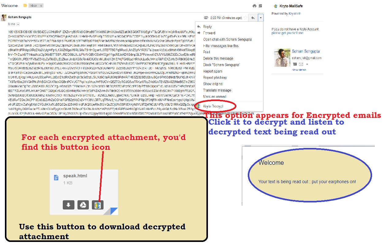 Secure Speaking Email