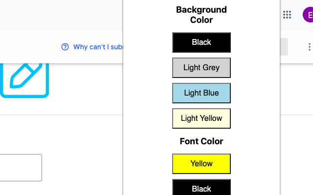 Page Color and Font Customizer