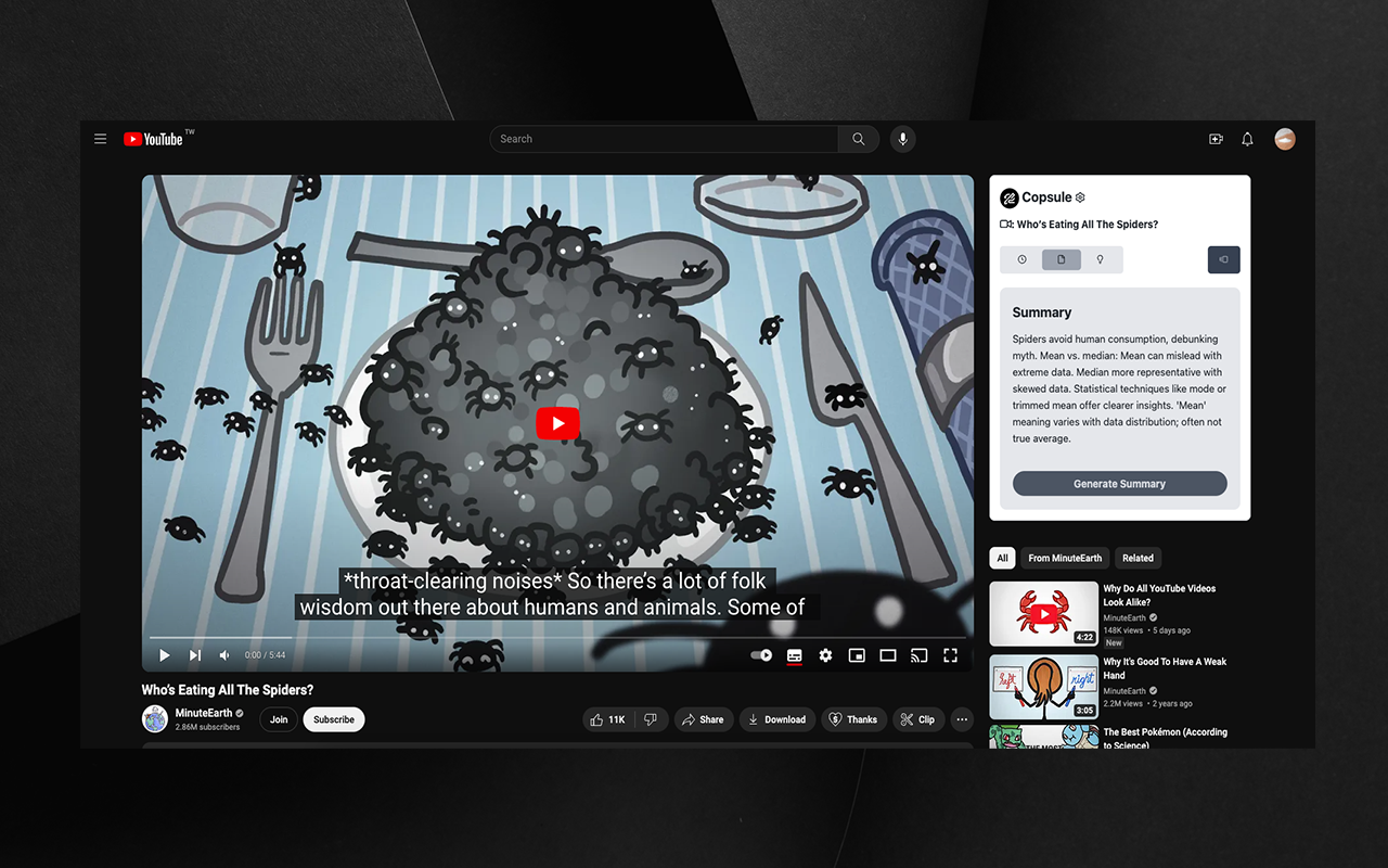 Copsule - 使用ChatGPT总结YouTube视频