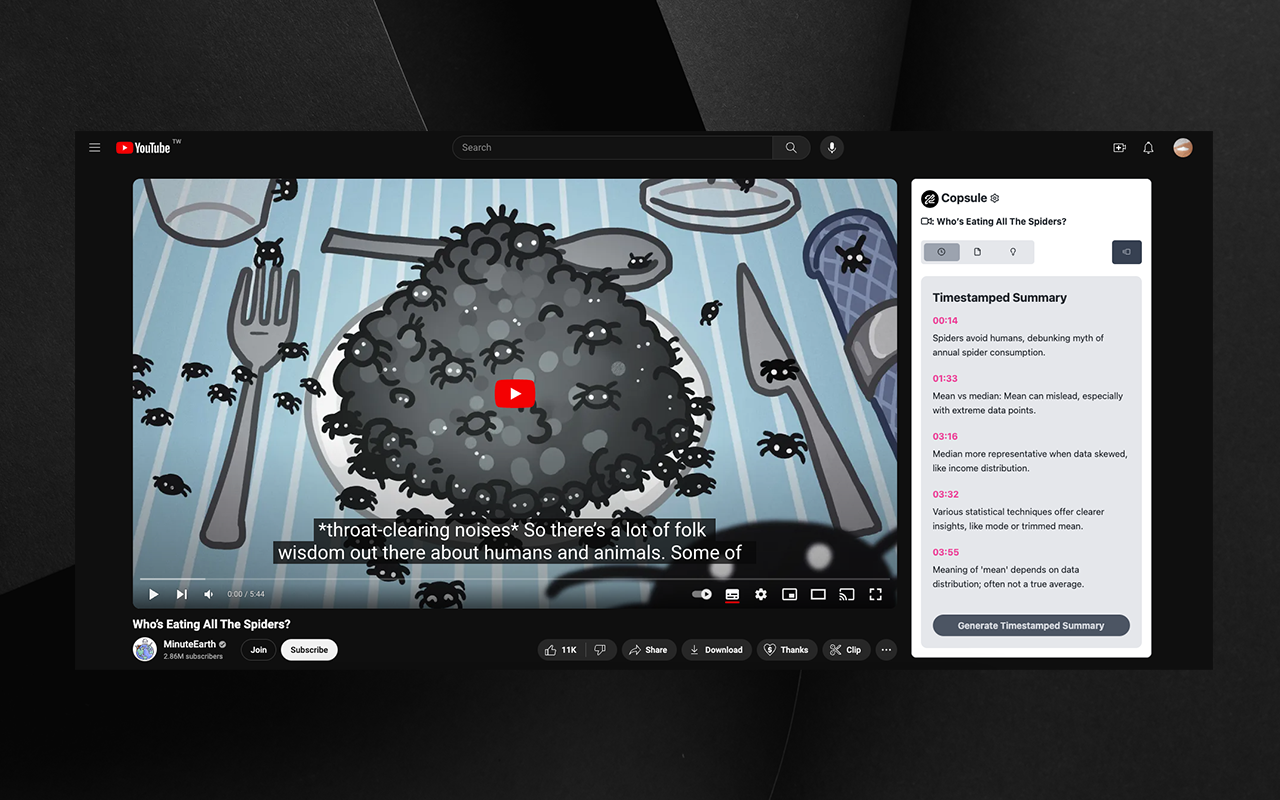 Copsule - 使用ChatGPT总结YouTube视频