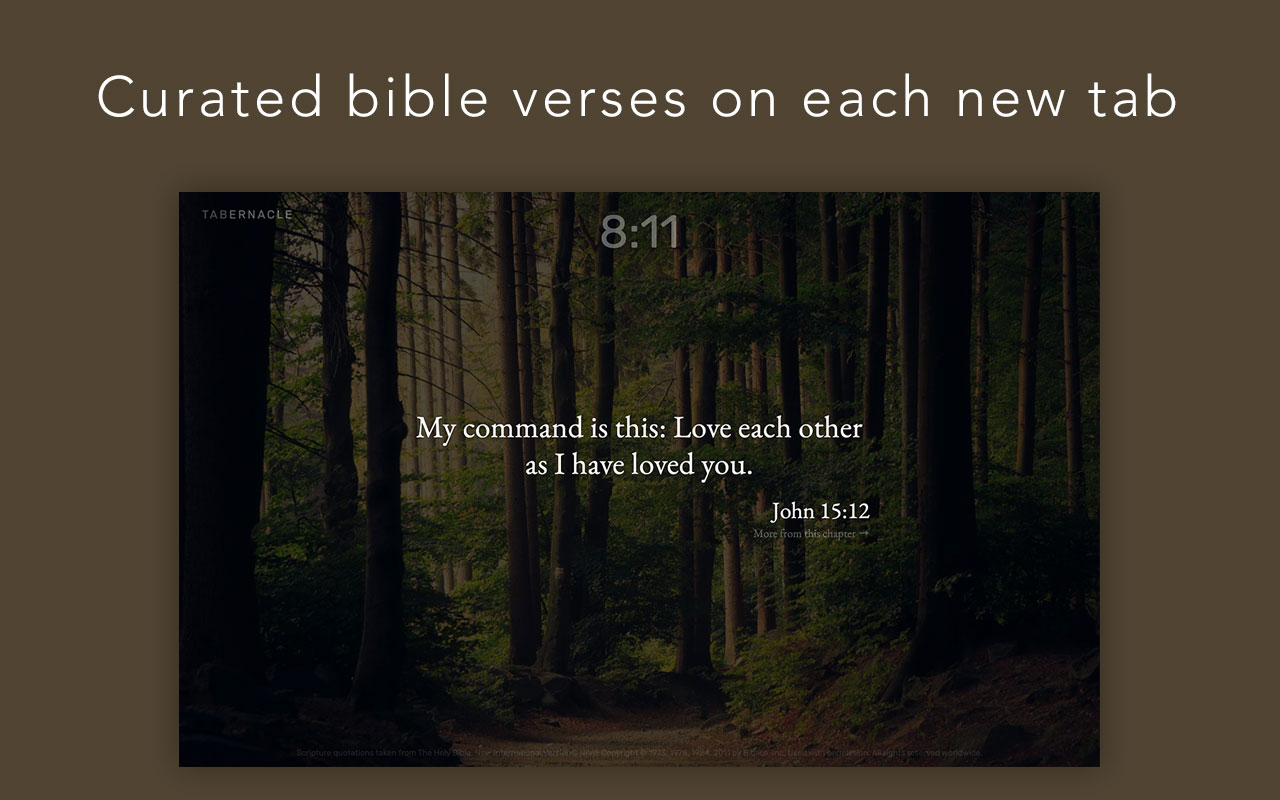 Tabernacle — Bible verses on each new tab
