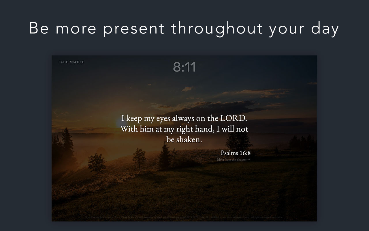 Tabernacle — Bible verses on each new tab