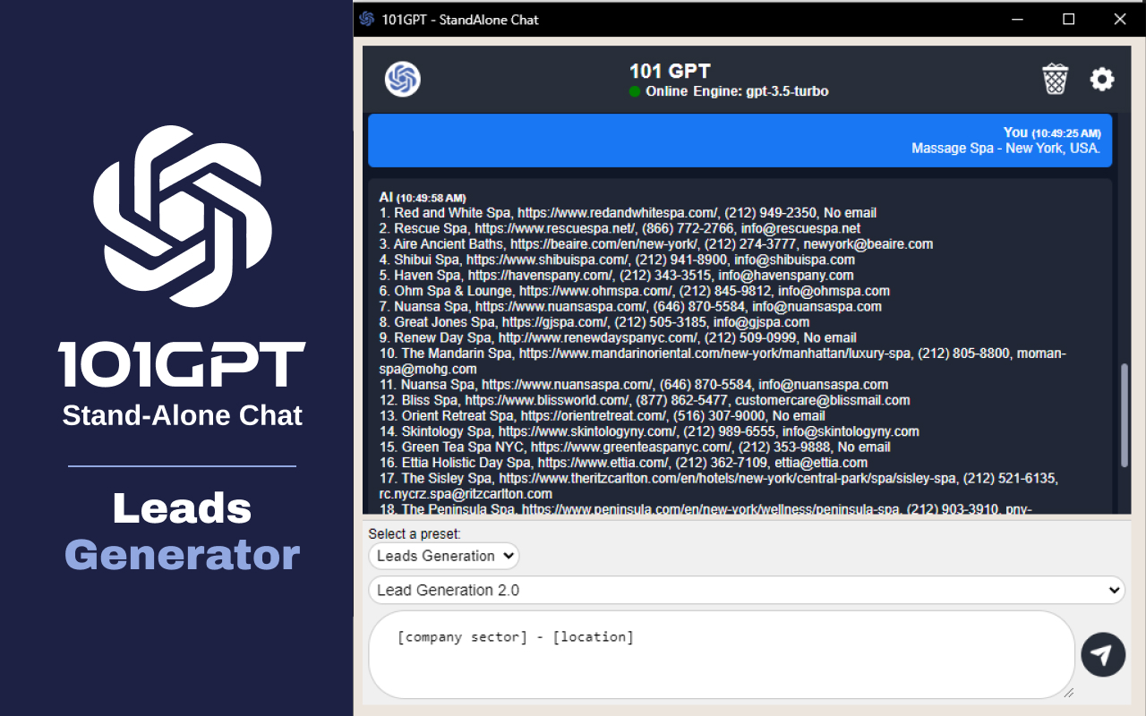101GPT - StandAlone Chat