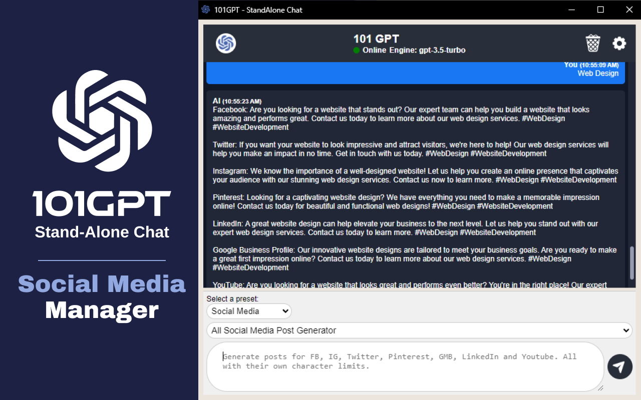 101GPT - StandAlone Chat