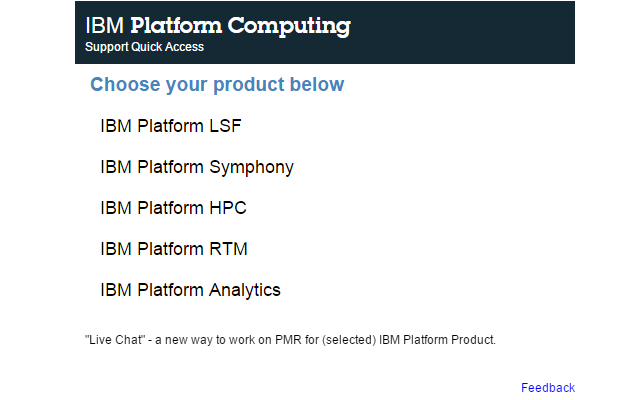 IBM Platform Support Quick Access