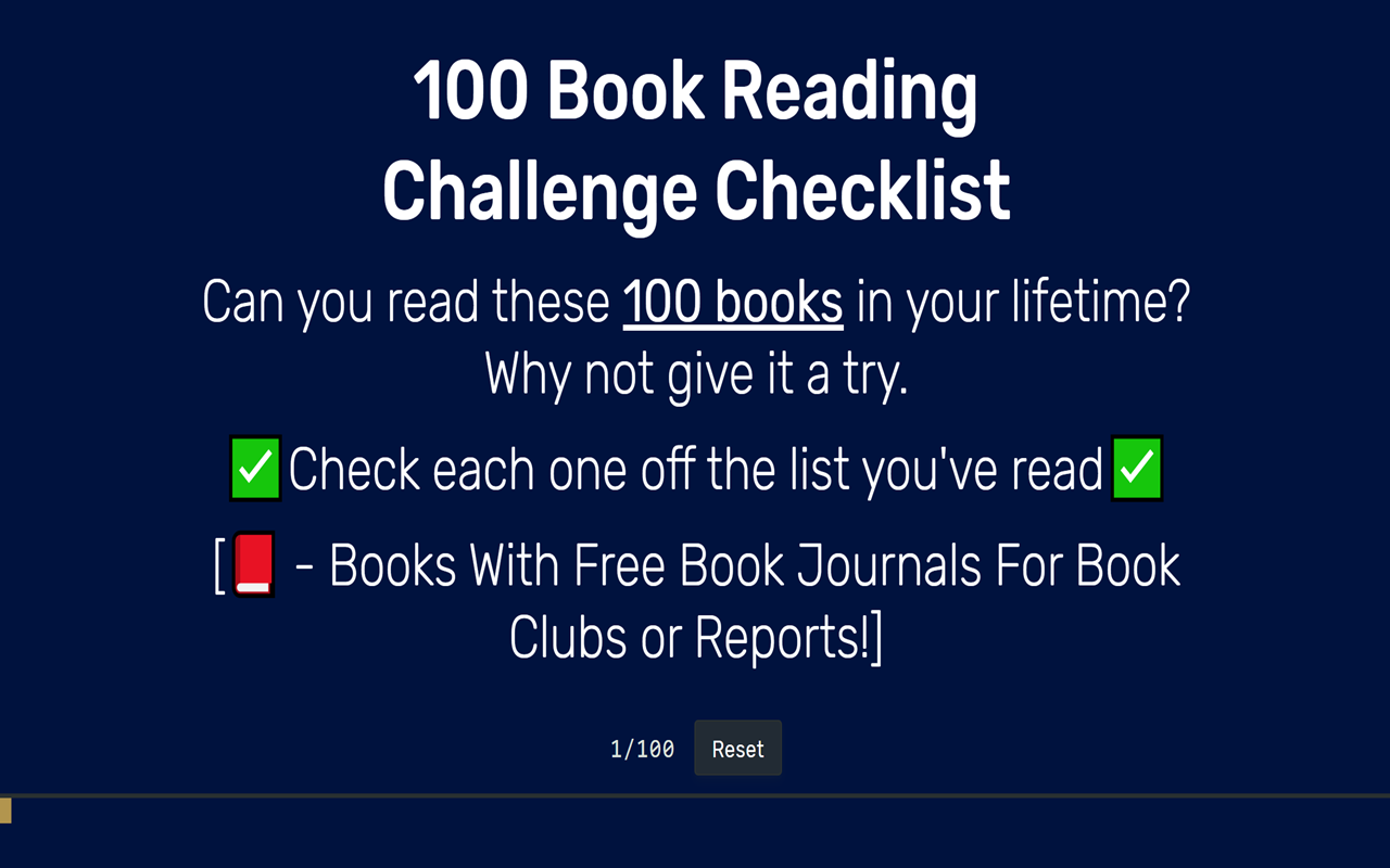 100 Books Reading Challenge
