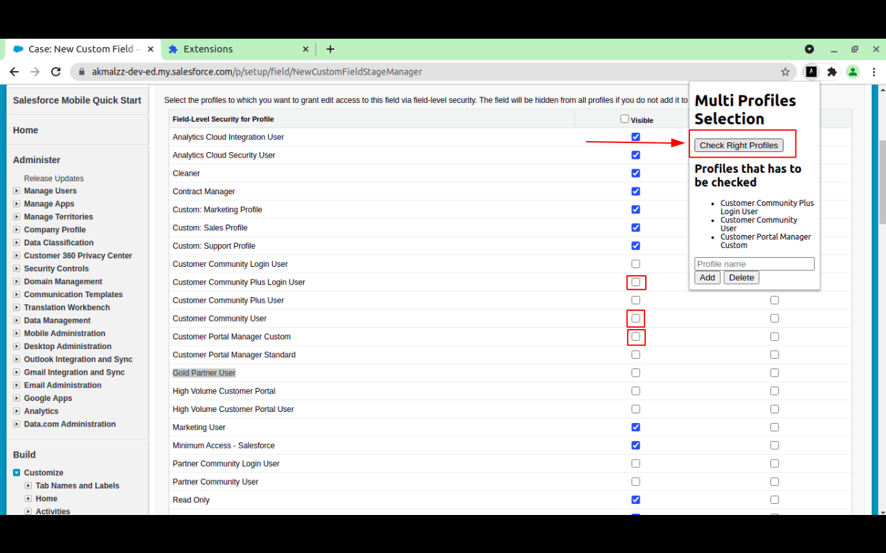 SF Multi Profile Selection