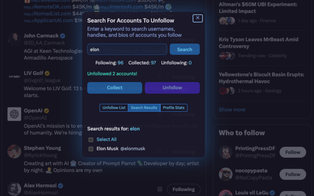 Twitter/X SuperUnfollow