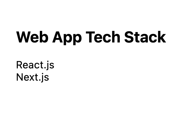 Web app tech stack