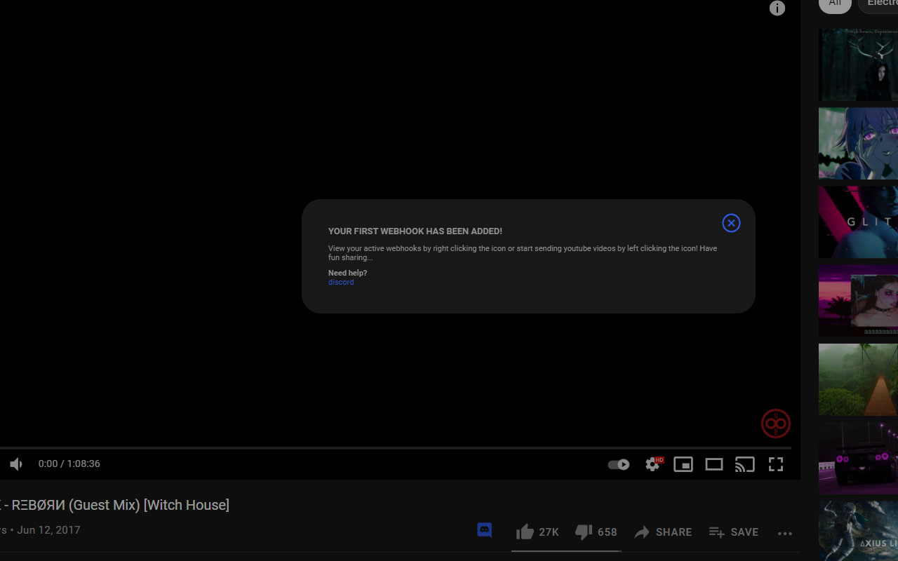 Share youtube with discord