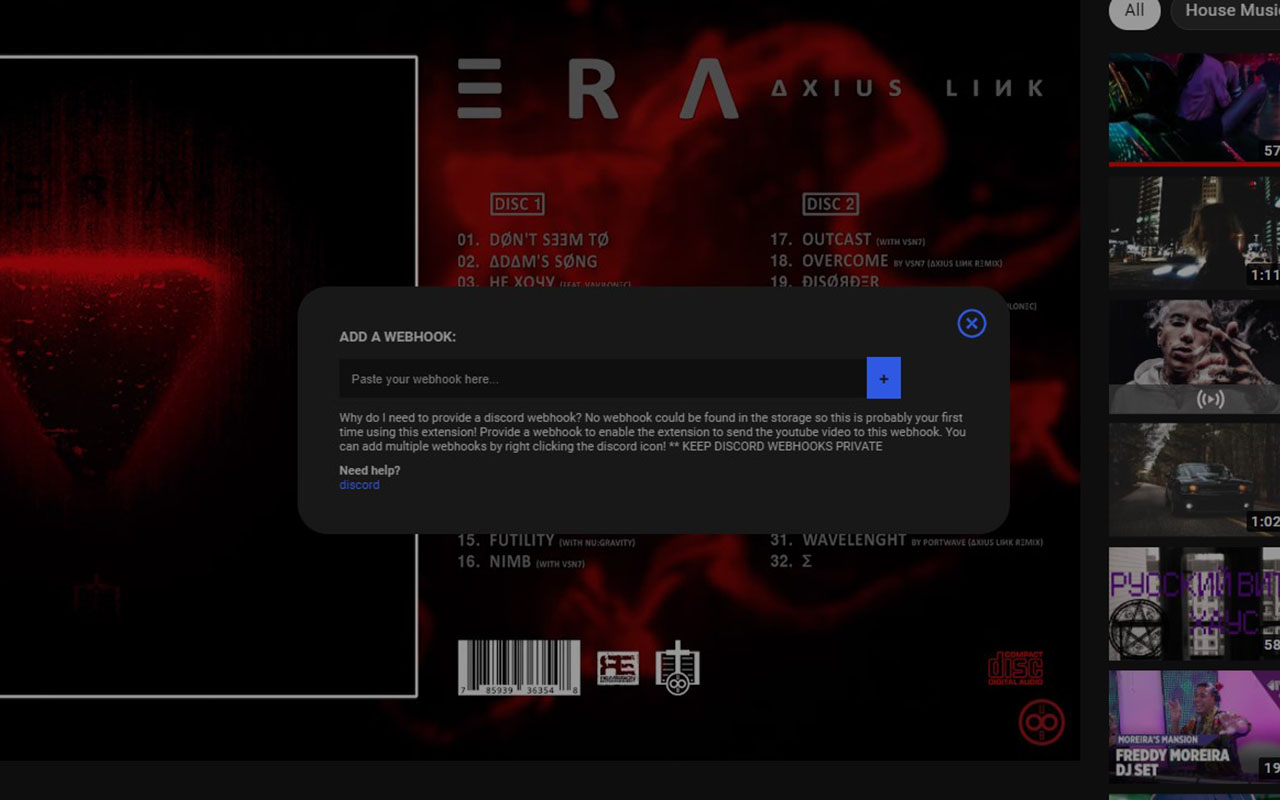 Share youtube with discord