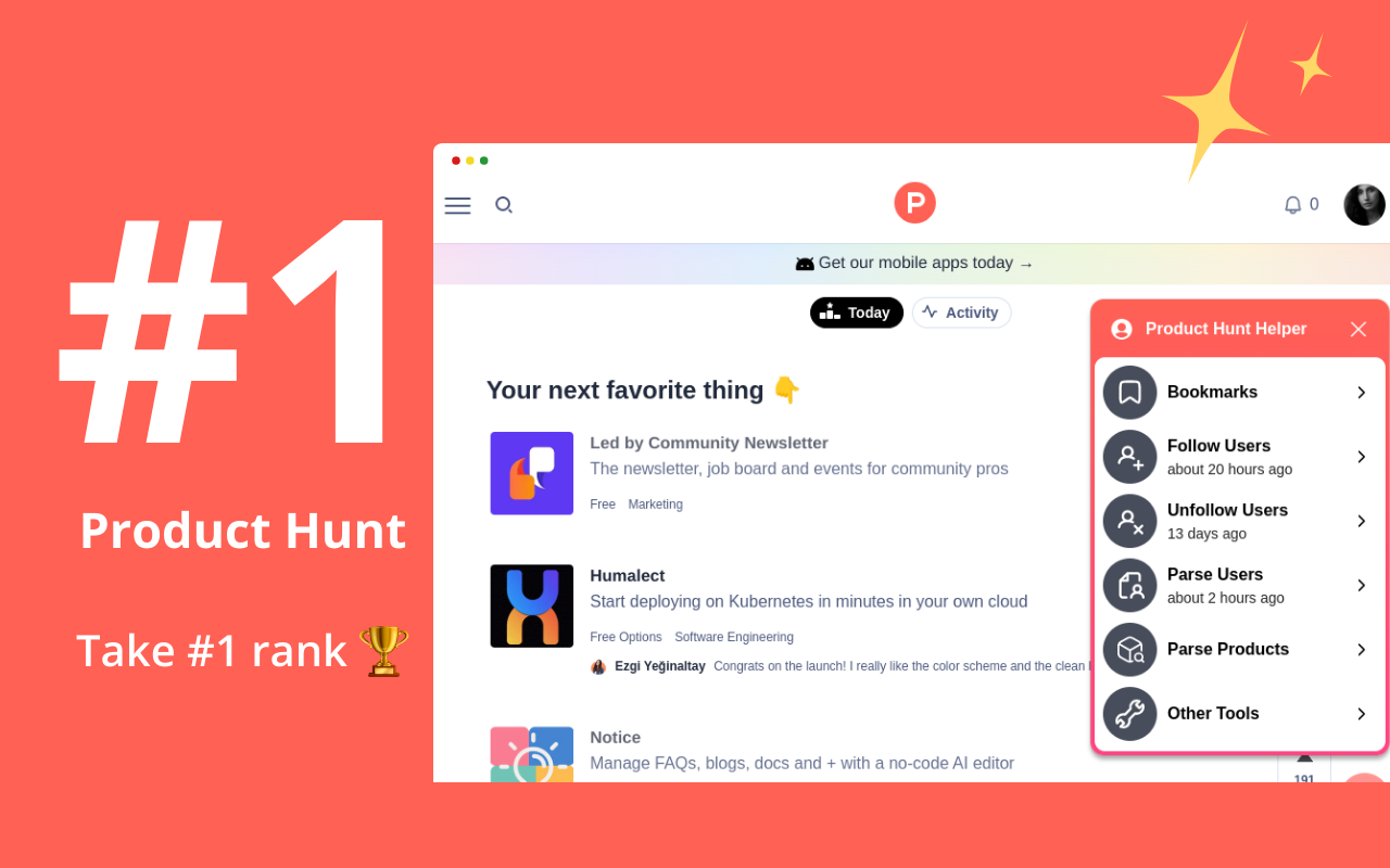 Product Hunt Extension: Helper