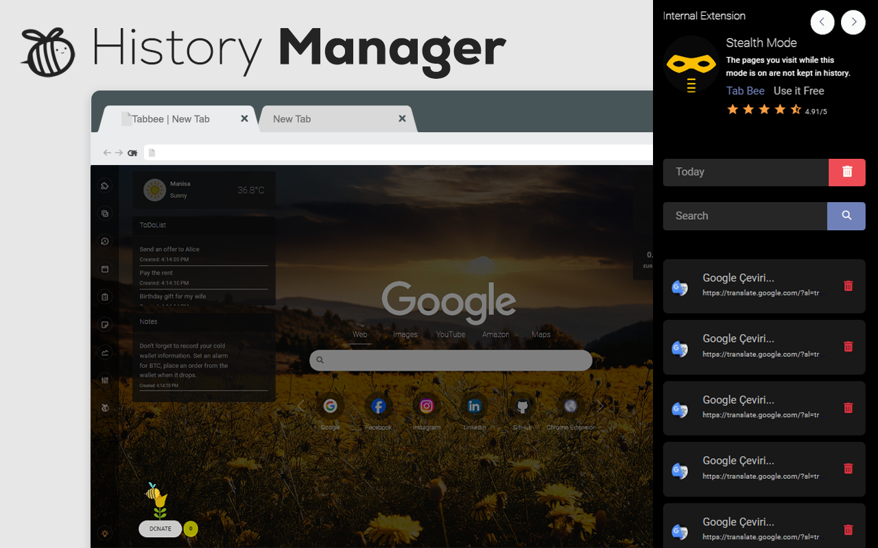 Tabbee New Tab Extension